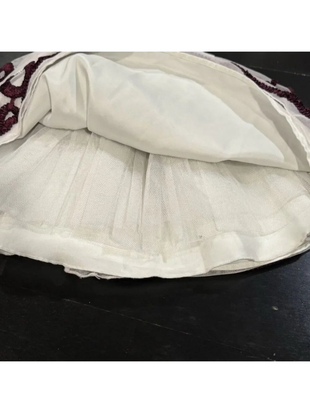 American Princess 2T Girls Burgundy Velvet White Tulle Christmas Holiday Dress